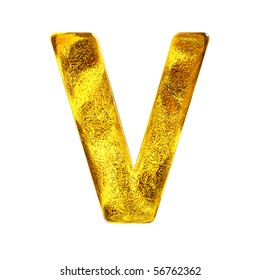 Gold Letter - V