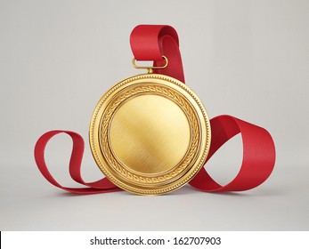  gold medal isolated on a grey background