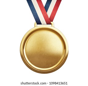 Gold Medal Isolated On A White. 3d Illustration