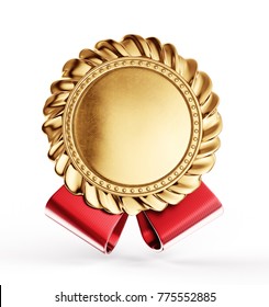 Gold Medal Isolated On A White. 3d Illustration