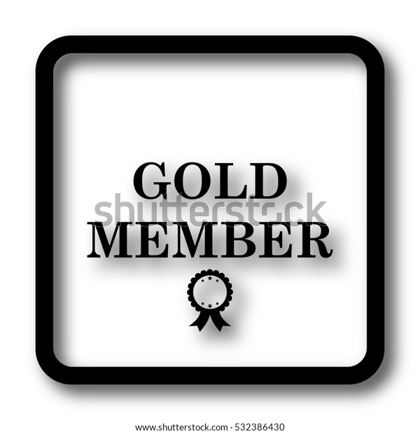 Gold Member Icon Black Website Button Stock Illustration 532386430