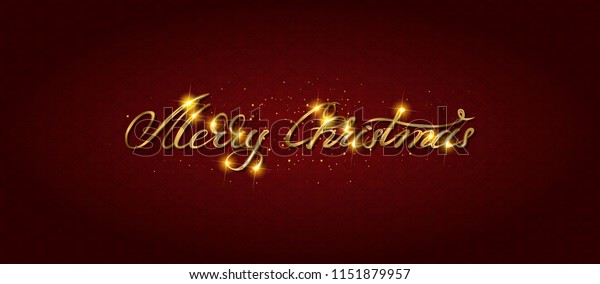 Gold Merry Christmas Card Golden Shiny Stock Illustration Shutterstock