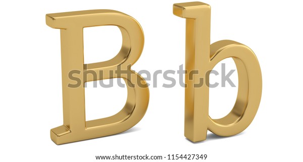 Gold Metal B Alphabet Isolated On Stock Illustration 1154427349