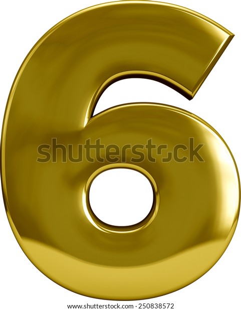 Gold Metal Number 6 Six Character Stock Illustration 250838572 ...