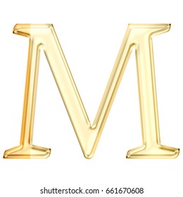 Golden Font Type Letter M Uppercase Stock Illustration 154518500