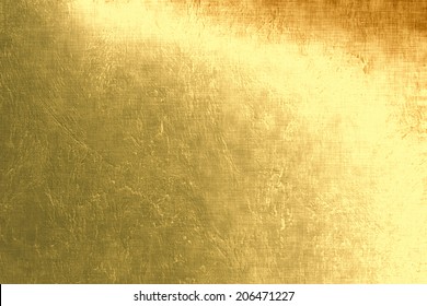 Gold Metallic Background, Linen Foil Texture, Bright Festive Backdrop