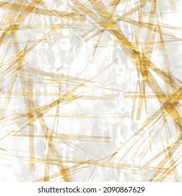 Gold Metallic Handmade Rice Paper Texture. Seamless Washi Sheet Background With Blur Golden Metal Flakes. For Modern Wedding Texture, Elegant Stationery And Minimal Japanese Style Design Elements.