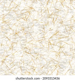 Gold Metallic Handmade Rice Paper Texture. Seamless Washi Sheet Background With Blur Golden Metal Flakes. For Modern Wedding Texture, Elegant Stationery And Minimal Japanese Style Design Elements.