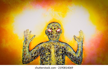 Gold Monster With  Light Hands  Power 