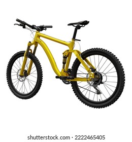Gold mountain bike on an isolated white background. 3d rendering - Shutterstock ID 2222465405
