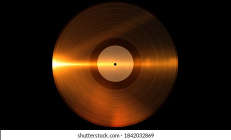 Gold Music Abstract Vinyl Disc