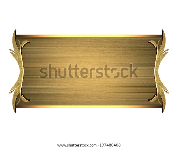 Gold Nameplate Design Template Design Site Stock Illustration