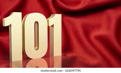 The gold number 101 on red silk for business concept - Powered by Shutterstock