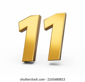 Gold Number 11 Eleven Isolated White Stock Illustration 2165680813 ...