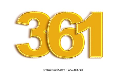 Gold Number 361 Isolated On White Stock Illustration 1301886718 ...