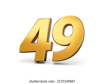 Gold Number 49 Forty Nine Isolated Stock Illustration 2172149847 ...