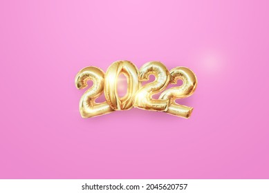 Gold Numbers 2022 luxury, vip on a light background. Happy New Year. Modern design, Template, header for the site, poster, New Year's card, flyer. 3D illustration, 3D render - Powered by Shutterstock