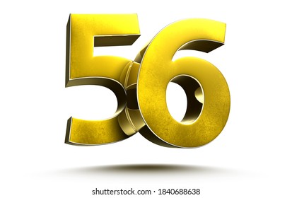 Gold Numbers 56 Isolated On White Stock Illustration 1840688638 ...