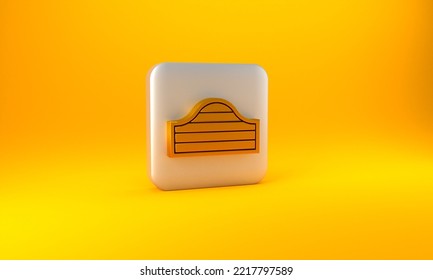 Gold Old Western Swinging Saloon Door Icon Isolated On Yellow Background. Silver Square Button. 3D Render Illustration.