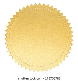 gold paper seal label with clipping path included - Shutterstock ID 173703788