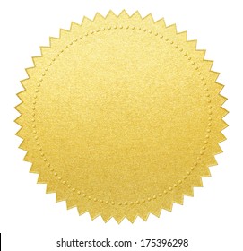 gold paper seal or medal with clipping path included - Shutterstock ID 175396298