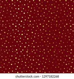 Gold Pattern, Gold pattern with burgundy background color. Gold seamless pattern. Burgundy Gold Dots Pattern. Burgundy Background.