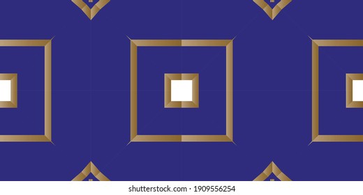 gold patterns on a blue background, Geometric pattern, executed in a coherent surface. The background image. Luxury Geometric Pattern with art deco ornament. Abstract fractal