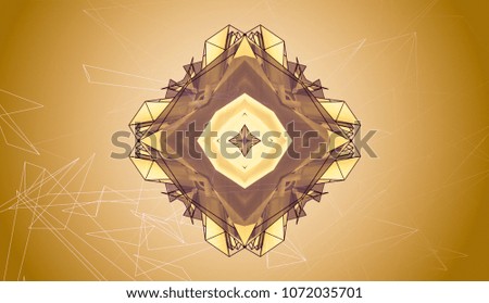 Gold and pink kaleidoscope patterns. Decorative ornament mandala. Abstract flowers, elements and stars. Geometric design forms. Beautiful wallpaper, paintings, illustration, furniture print.