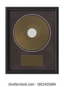 Gold Record Award 3D Illustration On White Background