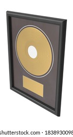 Gold Record Award 3D Illustration On White Background