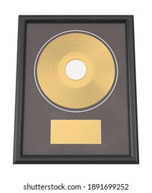 Gold Record Award 3D Illustration On White Background