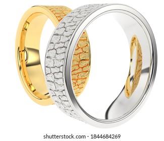 Gold Ring Isolated On White Background. 3d Rendering - Illustration