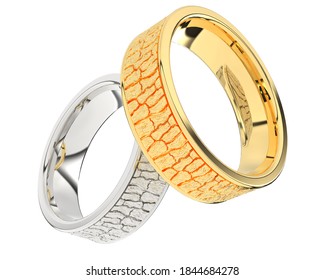 Gold Ring Isolated On White Background. 3d Rendering - Illustration