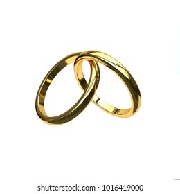 Gold Rings Engagement Wedding 3d On Stock Illustration 1016419000 ...