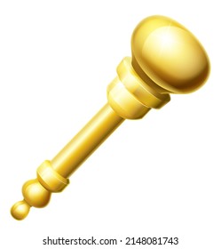 A Gold Royal Sceptre Cartoon Icon Emoticon