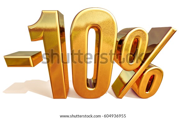 Gold Sale 10 Gold Percent Off Stock Illustration 604936955