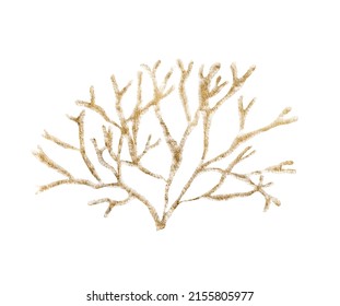 Gold Seaweed Illustration On White Background Stock Illustration ...