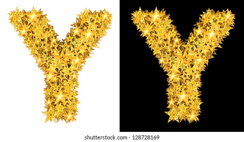 Gold Shiny Stars Letter Y Black Stock Illustration 128728169 | Shutterstock