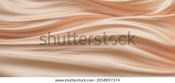 Gold silk fabric background, 3d\
rendering golden cloth material beautiful\
folds.