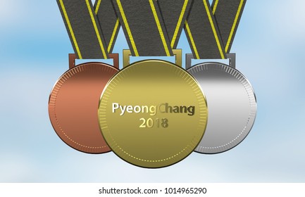 Gold Silver & Bronze Medals PyeongChang Winter Olympics