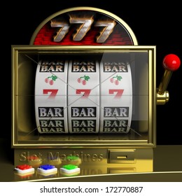 Gold Slot Fruit Machine 777 Cherries Stock Illustration 172770887 