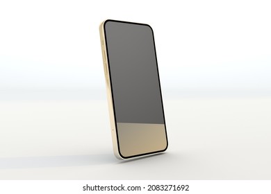 Gold Smartphone Mockup Display. 3d Render