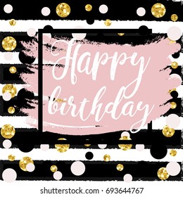 Gold Sparkles Background Happy Birthday Happy Stock Illustration ...