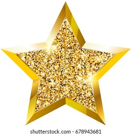 Glitter Gold Star Brads 40 Pieces 