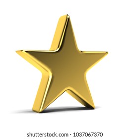 Gold Star Icon. 3D Gold Render Illustration