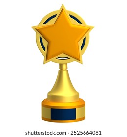 Gold Trophy Award 3D Icon, 3D icon representing achievement and success, winner, perfect for apps, websites, and branding to celebrate milestones and excellence - Powered by Shutterstock