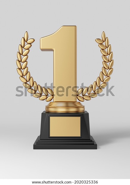 Gold Trophy Isolated 3d Rendering Stock Illustration 2020325336 ...