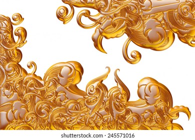 Gold Vintage ornament calligraphic design element on isolated white background. - Shutterstock ID 245571016