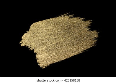 Gold watercolor texture paint stain abstract illustration set. Shining brush stroke for you amazing design project - Powered by Shutterstock