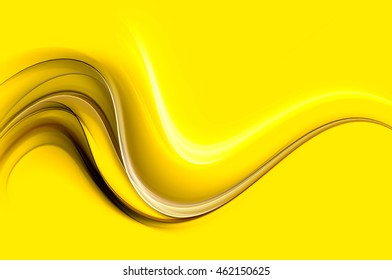 Gold Waves Design Yellow Background 